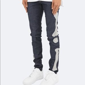 Dark Blue skinny skeleton jeans